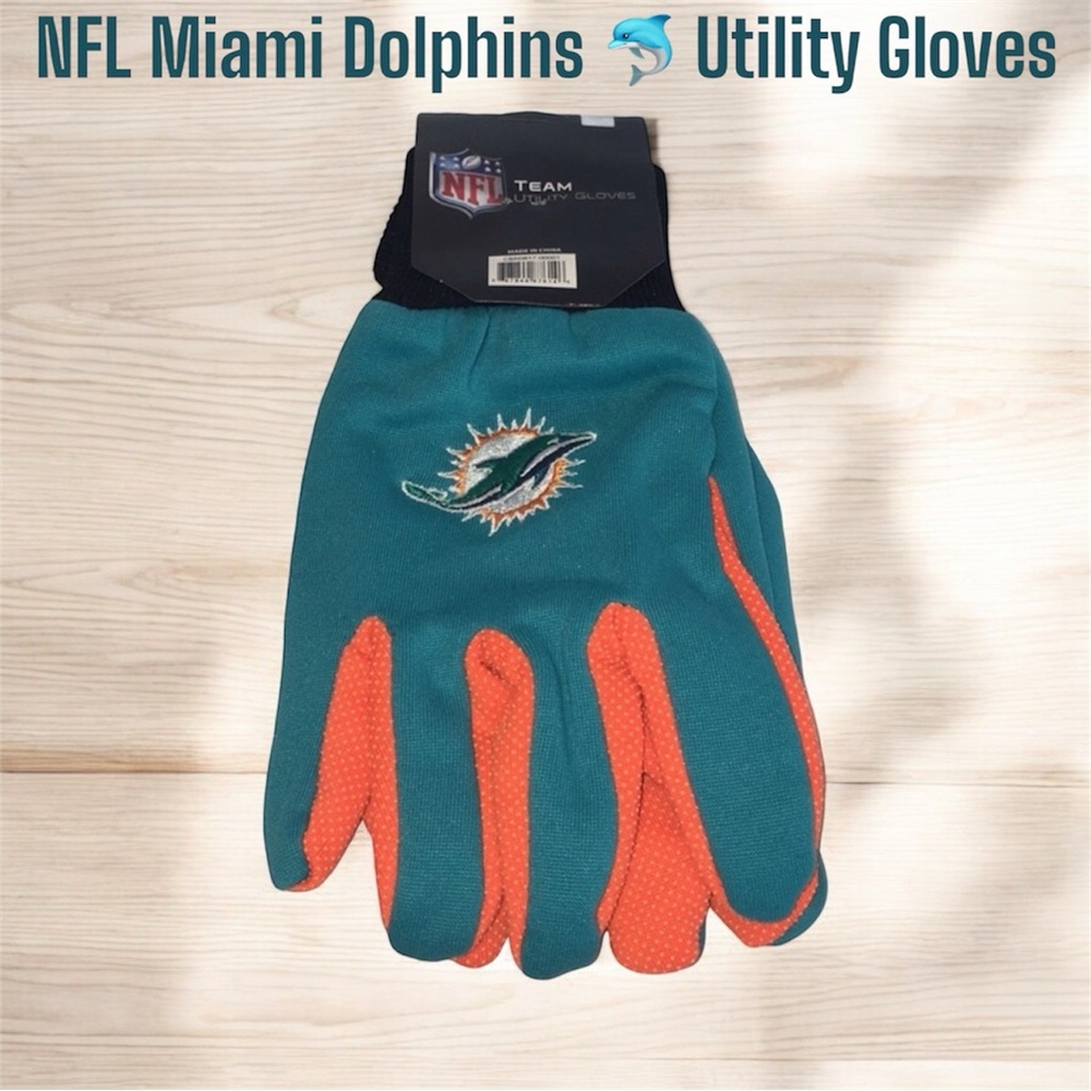 Mens NFL Miami Dolphins 🐬 Utility Gloves NWT